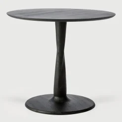 Ronde Bistrotafel Torsion Gevernist Eikenhout, kleur Zwart