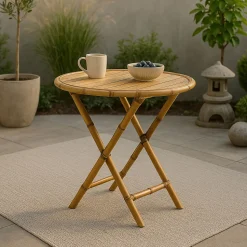 Ronde Bistrotafel Zev Bamboe, 80cm