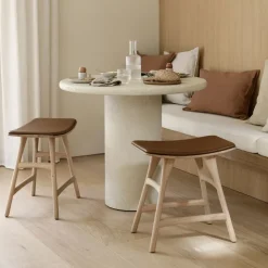 Ronde Bistrotafel/Eetafel Elements Microcement, kleur Off White