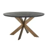 Ronde Eettafel Blackbone Brass, Eikenhout en Staal, Ø140cm