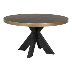 Ronde Eettafel Bloomville Segrijn Lederlook, Ø140cm