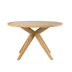 Ronde Eettafel Julieta Massief Acacia / Polycement, 120cm, kleur Beige
