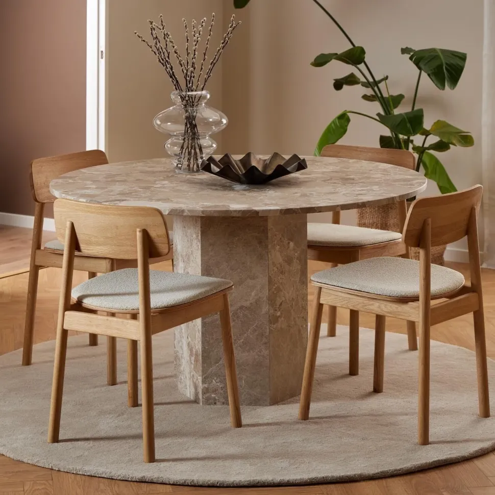 Ronde Eettafel Lasonya Travertin, 130cm