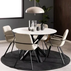 Ronde Eettafel Line Keramiek, 119cm