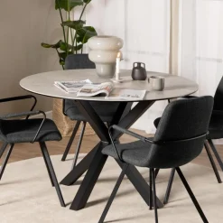 Ronde Eettafel Line Keramiek, 119cm
