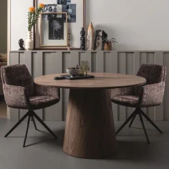 Ronde Eettafel Maan 120cm, kleur Walnoot