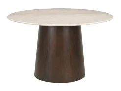 Ronde Eettafel Margred Marmer en mangohout, 130cm