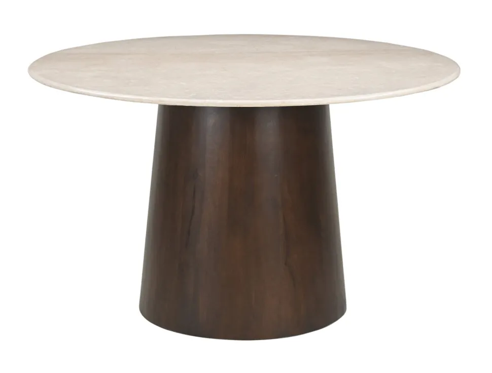 Ronde Eettafel Margred Marmer en mangohout, 130cm
