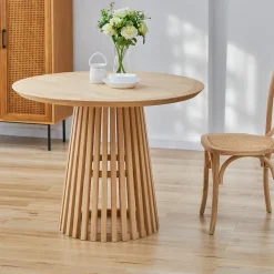 Ronde Eettafel Nikkie Hevea hout, 100cm