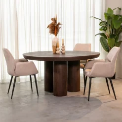 Ronde Eettafel Olly Espresso Mangohout, 150cm