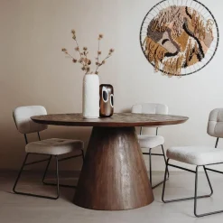 Ronde Eettafel Premana Mangohout, kleur Bruin