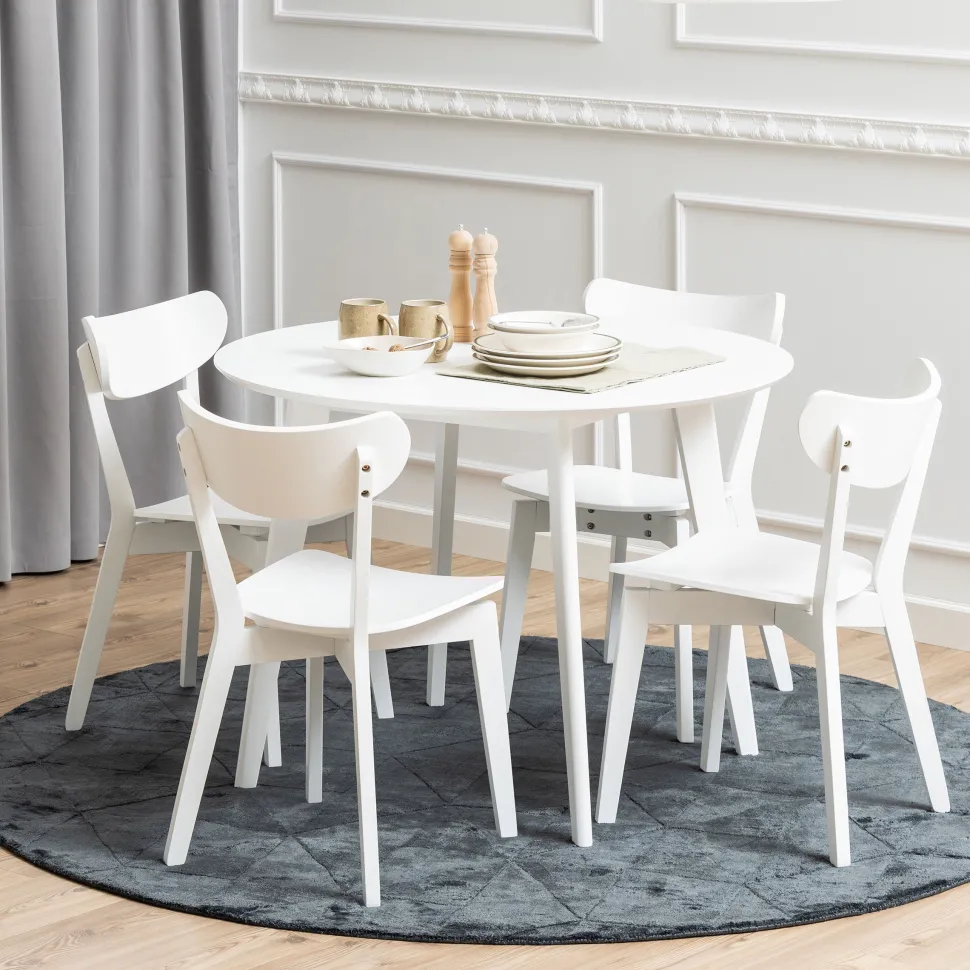 Ronde Eettafel Torkil 105cm, kleur Wit