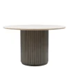 Ronde Eettafel Villanova Travertin en mangohout, 130cm