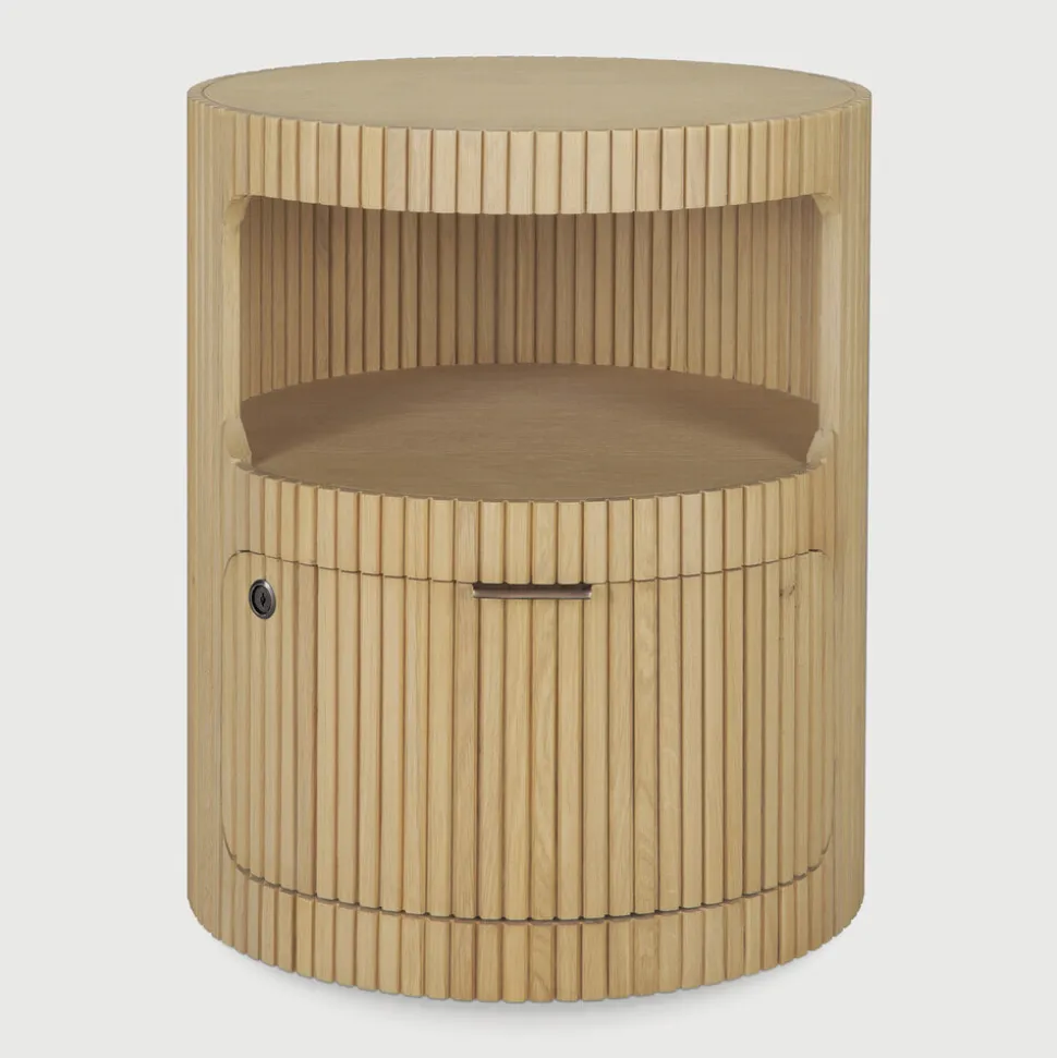 Ronde Ladekast Boomerang Geolied Eikenhout, kleur Naturel