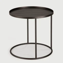 Ronde Outdoor Bijzettafel Tray 49cm, kleur Dark Bronze