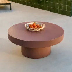 Ronde Salontafel Aiguablava Beton, kleur Terracotta