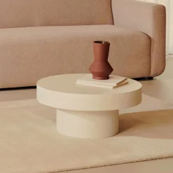 Ronde Salontafel Aiguablava Beton, kleur Wit