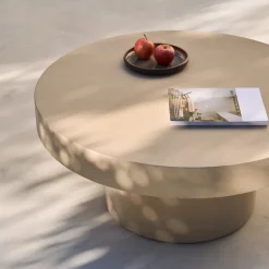 Ronde Salontafel Aiguablava Beton, kleur Beige