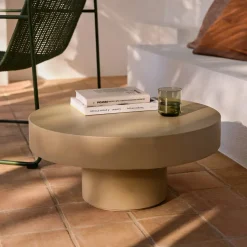 Ronde Salontafel Aiguablava Beton, kleur Beige