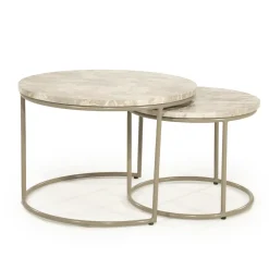 Ronde Salontafel Alvar Marmer, Set van 2 stuks