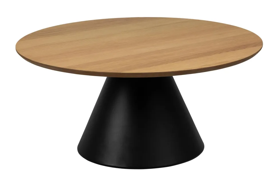 Ronde Salontafel Anemone Eiken, kleur Zwart