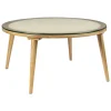 Ronde Salontafel Azalea Glas en Eikenhout, 70cm