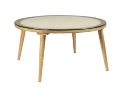 Ronde Salontafel Azalea Glas en Eikenhout, 70cm