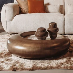 Ronde Salontafel Castello Marmer-keramiek / brons, 100cm