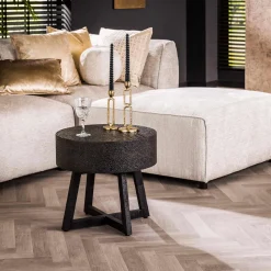Ronde Salontafel Chanielle Liquid metal