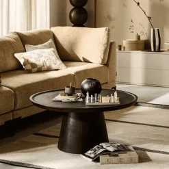 Ronde Salontafel Coffee A Gogo Mangohout, 90cm