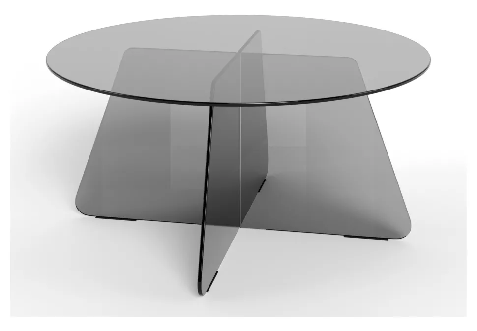 Ronde Salontafel Coutney Glas, 80cm