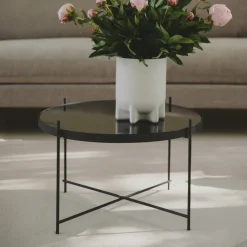 Ronde Salontafel Cupid Glas, kleur Zwart