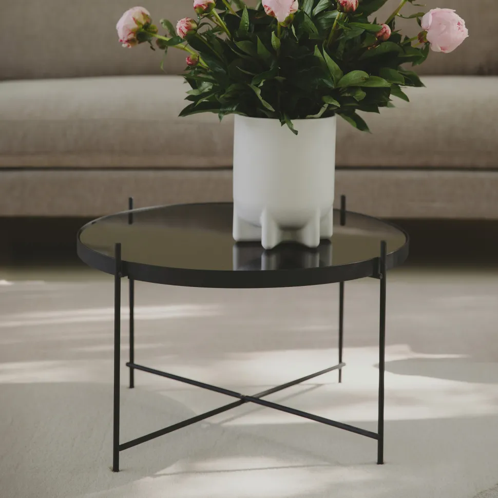 Ronde Salontafel Cupid Glas, kleur Zwart