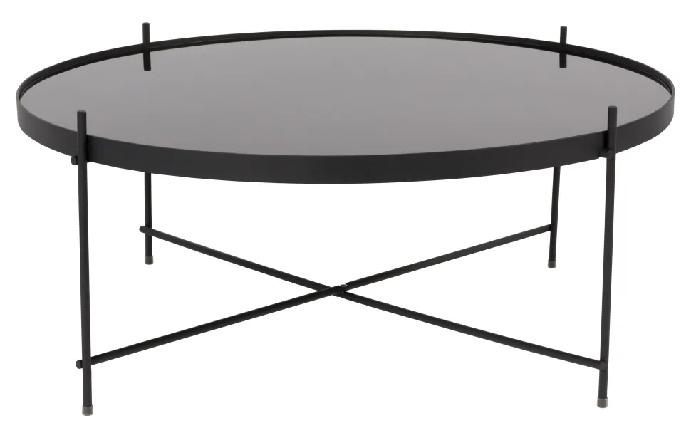 Ronde Salontafel Cupid Glas, kleur Zwart