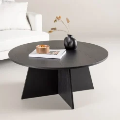 Ronde Salontafel Cynthiaann 100cm, kleur Zwart