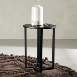 Ronde Salontafel Dallin MDF, kleur Zwart