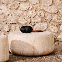 Ronde Salontafel Drasi Travertinlook, 90cm