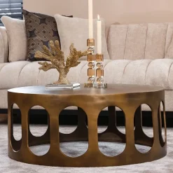 Ronde Salontafel Du Pont 86cm, kleur Brushed Gold