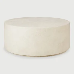 Ronde Salontafel Elements Microcement, kleur Off White