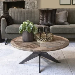 Ronde Salontafel Falcon Crest Eikenhout, 100cm