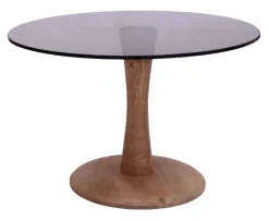 Ronde Salontafel Faye Glas en mangohout