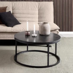 Ronde Salontafel Flemming 80cm, Marmerlook