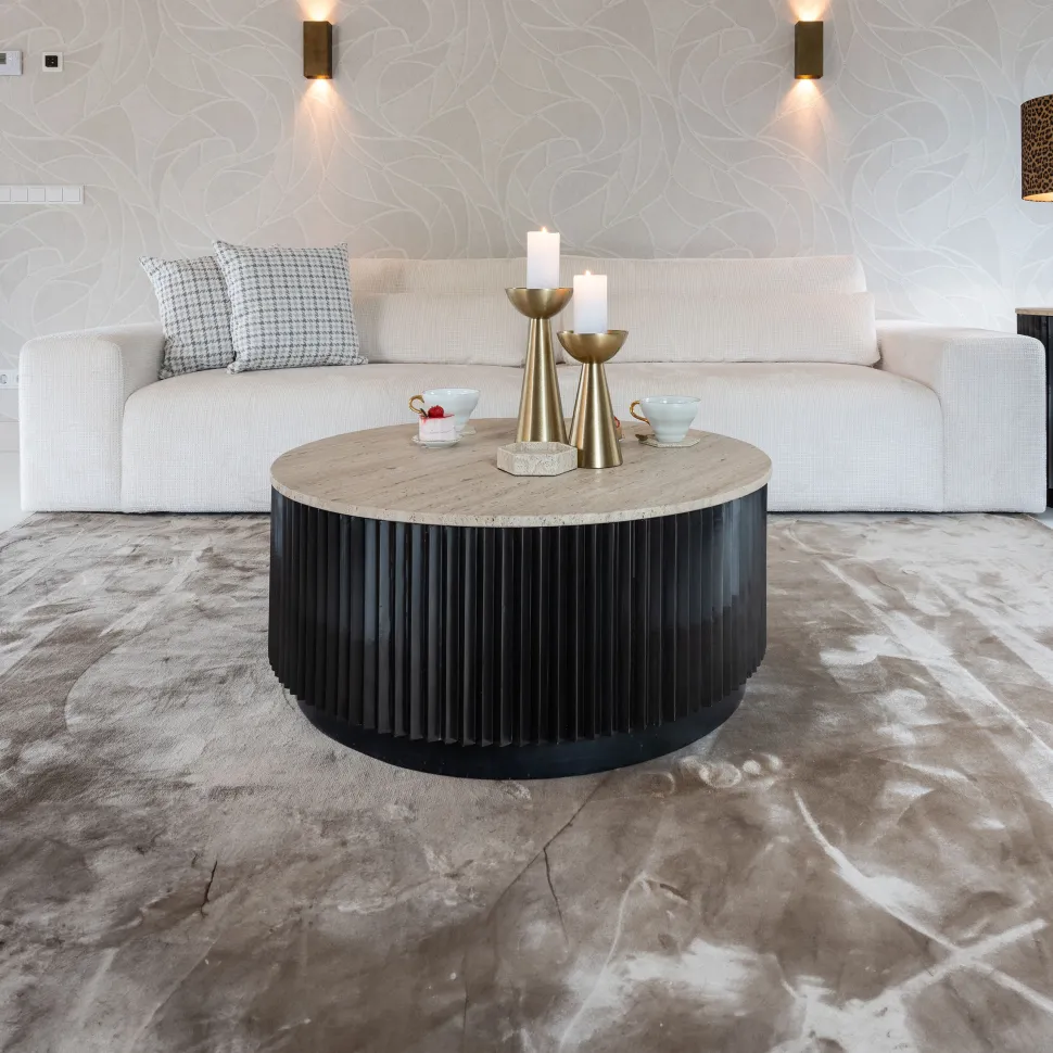 Ronde Salontafel Hampton Travertin, 90cm