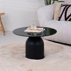 Ronde Salontafel Indira Glas en staal, 70cm