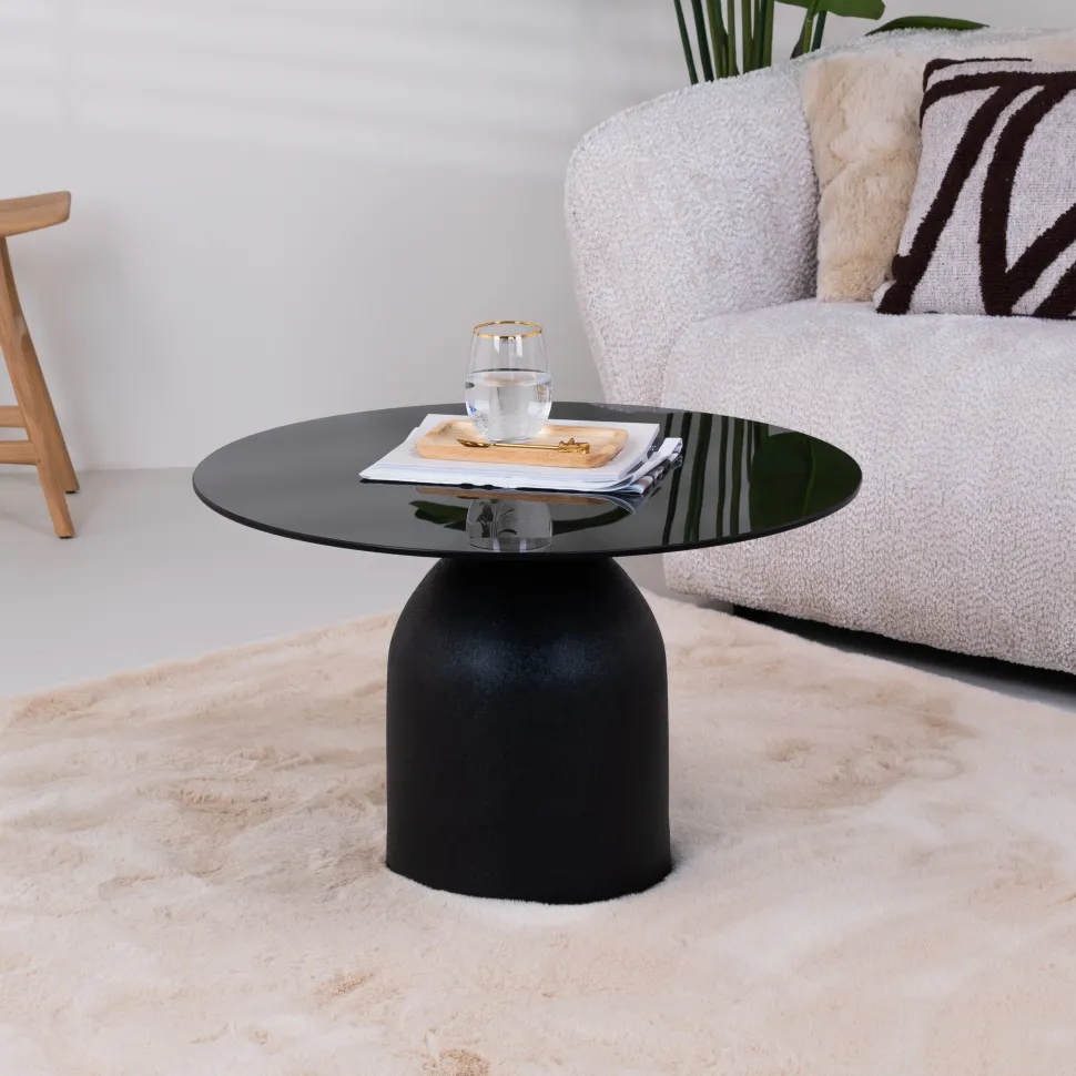 Ronde Salontafel Indira Glas en staal, 70cm