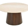 Ronde Salontafel Margred Marmer en mangohout, 75cm