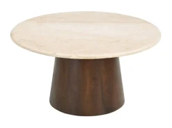 Ronde Salontafel Margred Marmer en mangohout, 75cm
