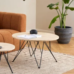 Ronde Salontafel Nadia Travertin, 80cm