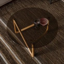 Ronde Salontafel Naia Eikenhout en glas, 80cm