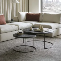 Ronde Salontafel Nesting Minerals, Set van 2 stuks, kleur Slice Umber